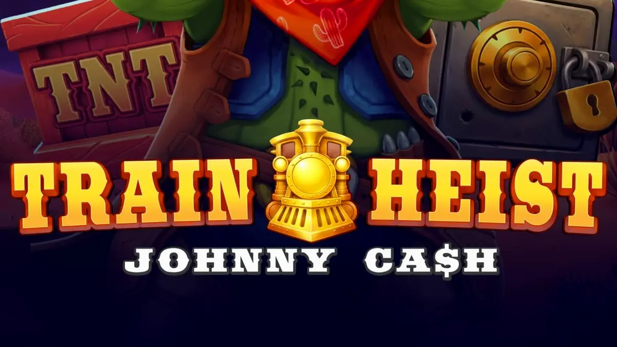 Tampilan visual slot Train Heist Johnny Cash dengan tema koboi dan perampokan kereta